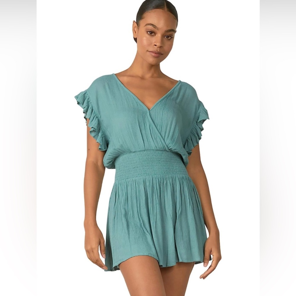 Elan Women's Short Sleeve Smock Waist Dress